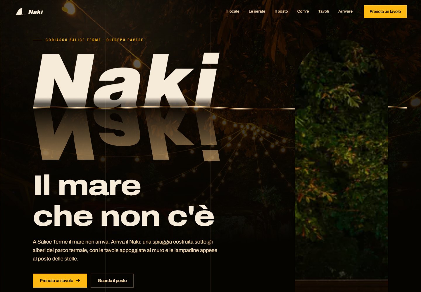 Naki — screenshot del sito